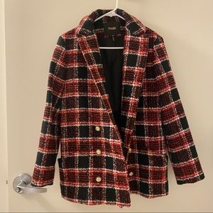 Maje Tweed-Style Checked Jacket